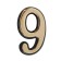 Door number "9", plastic, gold color