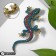 Brooch "Lizard" curved, colored in black gold
