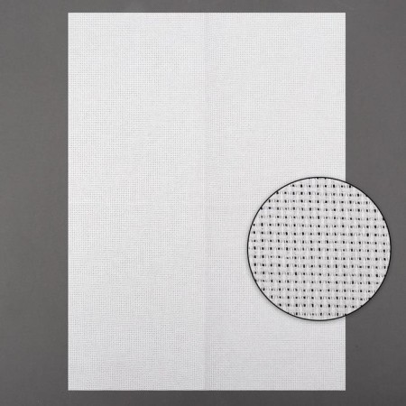 Embroidery canvas, No. 14, 30 × 40 cm, white color