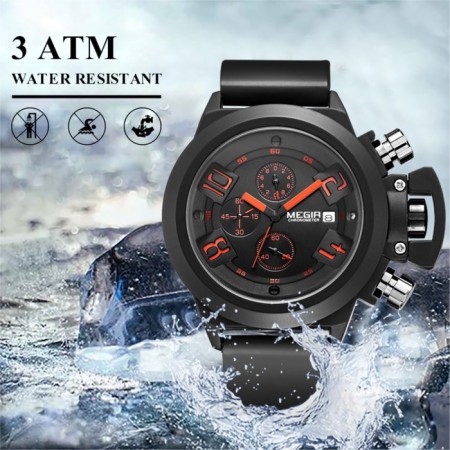 Men's watch, D-3.7 cm, with chronograph, 3 atm, luminous-2