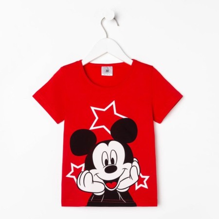 Children's Disney T-shirt "Mickey Mouse", height 98-104 (30), red-3