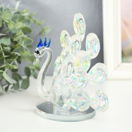 Souvenir glass "Peacock with a fluffy tail" The effect of Muranian glass 8x14x13 cm-1