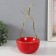 Souvenir ceramics, metal stand "pear" red with gold 13x13x25.5 cm