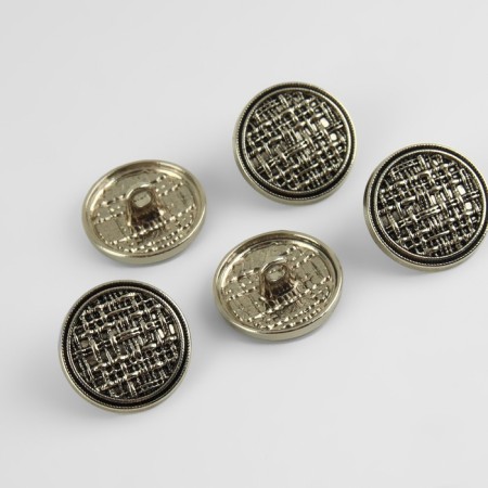 A set of metal buttons on the leg, d = 18 mm, 5 pcs, black-silver color-1