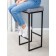 FRAME bar stool, 356 × 336 × 811 mm, velor, gray / black metal color