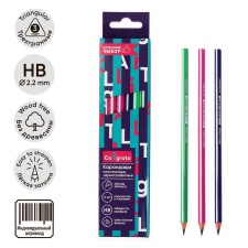 Chernographic pencil (simple) Hb, calligrata, sharpened, plastic, trihedral with a strip, mix