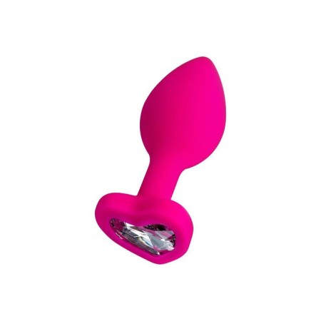 Anal plug Diamond Heart, silicone, pink color, 7 cm, d = 2 cm-1