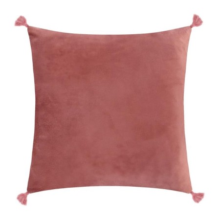 Decorative pillowcase with brushes Ethel color dusty rose, 45x45 cm, polyester, velor