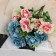 Bouquet "violet Le Dalia" 7x26 cm, mix