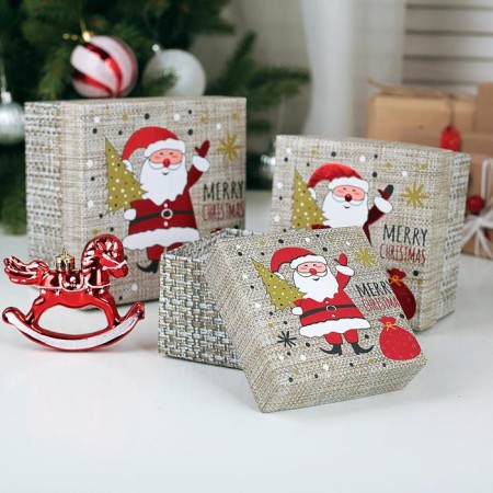 Set of boxes 3 in 1 "Merry Christmas!", 13 x 13 x 8 - 9 x 9 x 6 cm-1