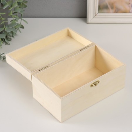 Casket Wood for painting with a drawer "rectangular" lock hook 20.5x11.5x10 cm-2