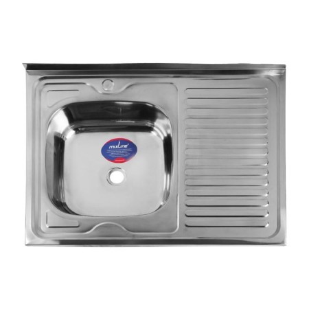 Kitchen sink Mixline 527970, invoice, thickness 0.4 mm, 80x60x16 cm, left, release 1 1/2 "