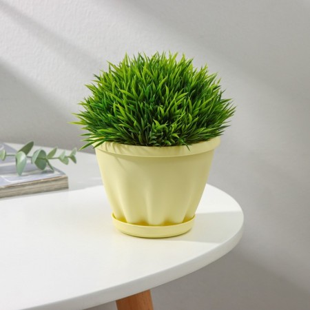 Pot for flowers with the Podon "Noble", 450 ml, d = 11 cm, yellow color