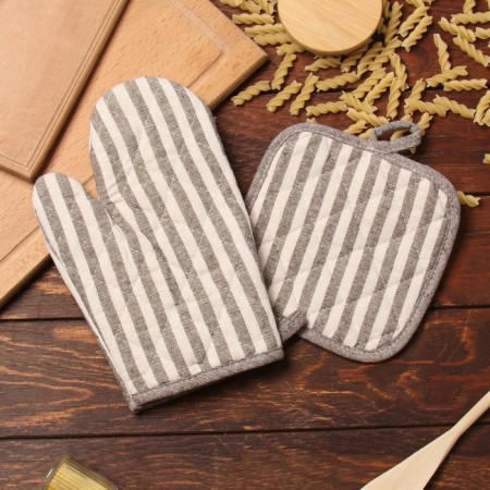 Set of kitchen. Dolyana strip color, mittens-prich.25x17cm, severity 17x17 50% p/e 50% hl 1010312