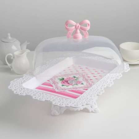 A dish for a cake and cakes with a lid "Bant", 35.5 × 24 × 23 cm, color mix-1