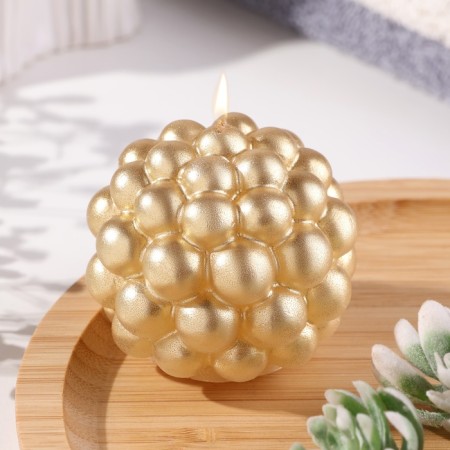 Figure candle "Babble" round, 5.5x5.5 cm, gold