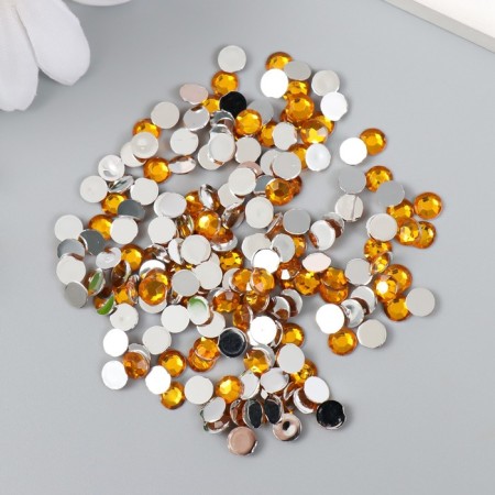 Decor for creativity in the bottle "Rhinestones. Bright yellow" set 500 pcs d = 0.5 cm 7x2x2 cm-3