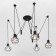 Spring chandelier "Spider" E27 5x40W Black 85x85x75 cm