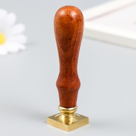 Printing for wax with a wooden handle "openwork flower" 9x2.2x2.2 cm-2