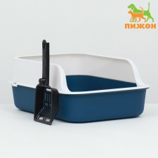 Toilet with an side, 40x29x15 cm, blue