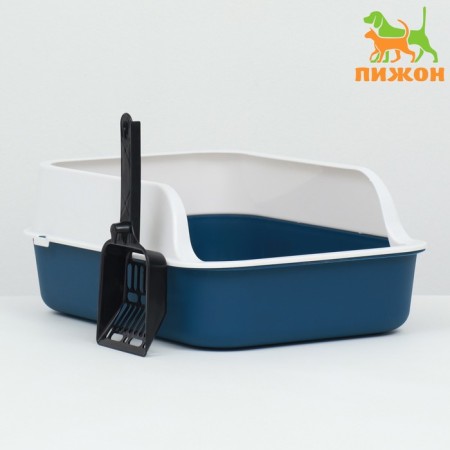 Toilet with an side, 40x29x15 cm, blue