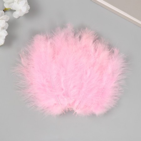 Pen decorative goose down "Direct pink" set 40 pcs h = 10-15 cm