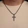 Pendant Male "Cross" Classic, black color on a black lace, 45 cm