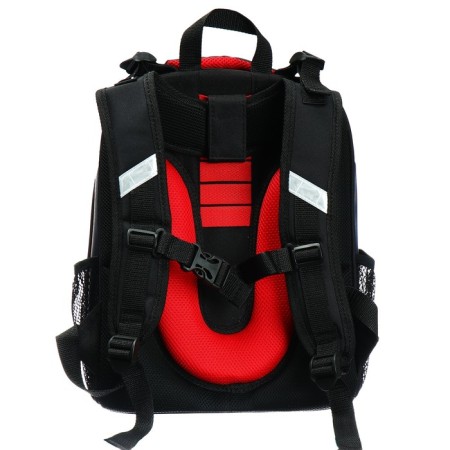 School backpack 38 x 30 x 16 cm, ergonomic back, stavia "yellow machine", black-4