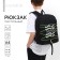 School textile backpack with lake up lacing, 38x29x11 cm, black