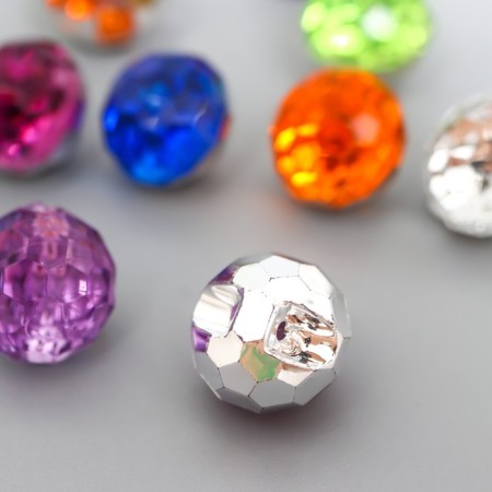 Buttons plastic for creativity 2 punctures "ball of rhinestones" set 15 pcs Mix d = 1.2 cm-2