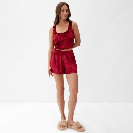 Top female kaftan "velvet", 40-42, burgundy-4