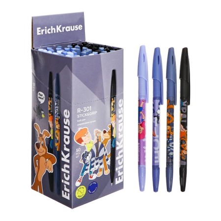 Ballic handle Erichkrause R-301 Stick & Grip "Prostokvashino" Knot 0.7mm, blue color