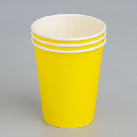 Paper glass "yellow" 250 ml, diameter 80 mm-1