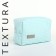 Cosmetic bag at the zipper textura, turquoise color