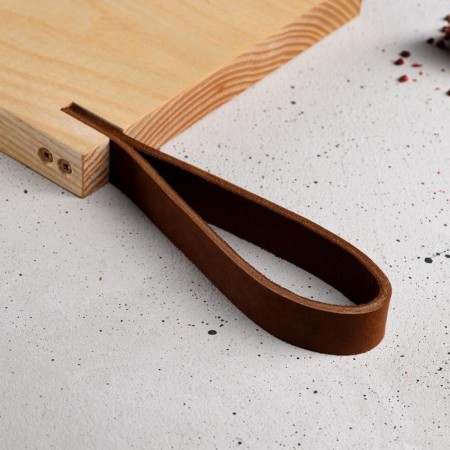 Board Groot of the Origami, for serving and serving, leather handle, array of ash, 45x20 cm-2