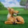 Garden Figure "Lying Olenenok" from the polystone good souvenirs, 24 cm, medium, brown