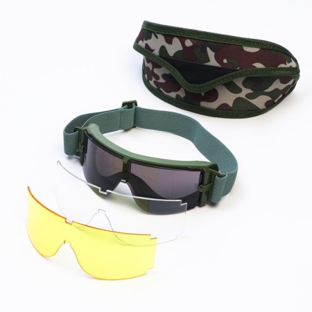 Tactical glasses, with interchangeable lenses, on the elastic band-1