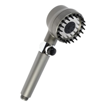 Shower watering can Zein Z3550, D = 80 mm, 3 modes, with massage cloves, button "Stop", graphite