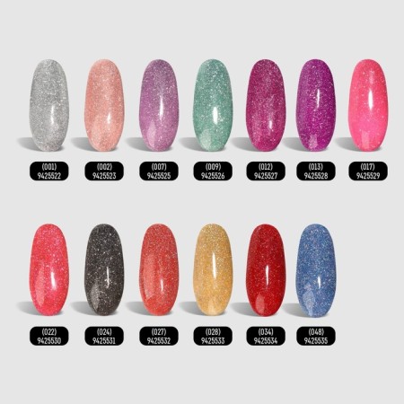 Gel nail polish "Shining Star", reflective, 3-phase, 8ml, LED/UV, lingonberry color (034)-4