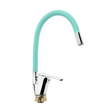 Accoona A4844K kitchen mixer, single -leaf, silicone spout, silumin, green/chrome