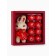 A set of soap roses in a box is 8 pieces, red and white with a hare