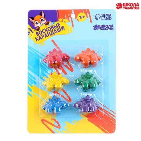 Wax pencils "Dinopolis", set of 6 pcs.-1