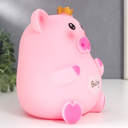 Piggy bank Plastic "Piglet in the Crown" 14.5x14x17 cm-1