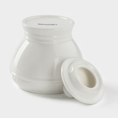 Serving set Magistro Rodos, 2 items: milkman 300 ml, sugar tower 300 ml, white color-4