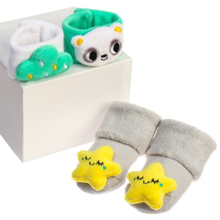 Gift set "rattles on pens and legs: panda", 4 pcs, crumb me-5