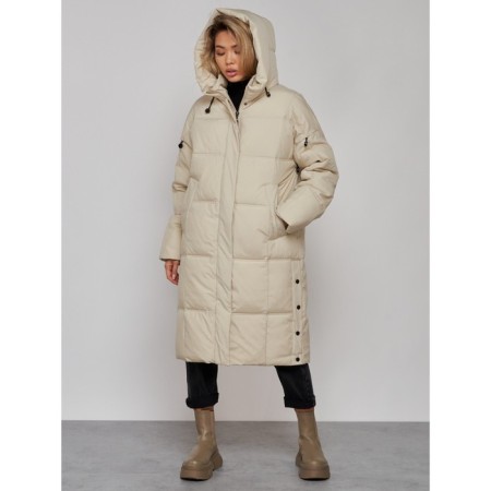Coat insulated winter female, size 46, beige color-6