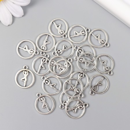 Decor for creativity Metal "Gymnastics" silver 1.9x1.6 cm-2