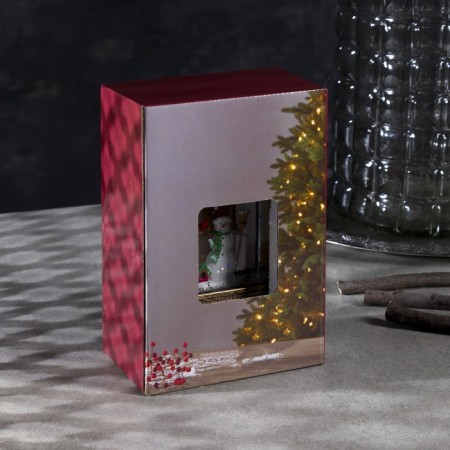 LED figure "Lantern with a snowman" 7.5 × 14 × 4.2 cm, plastic, sparkles, batteries AG13x3, glow warm white-3