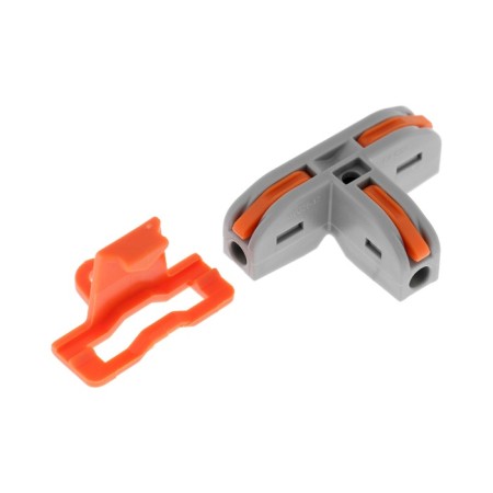 The terminal is electric, corner, with mount, 32a, 0.2-4 mm2, 1 input 2 output, set 10 pcs