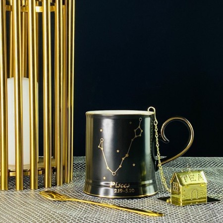 Lenardi mug "Signs of the zodiac. Fish ", with a spoon and filter, 360 ml